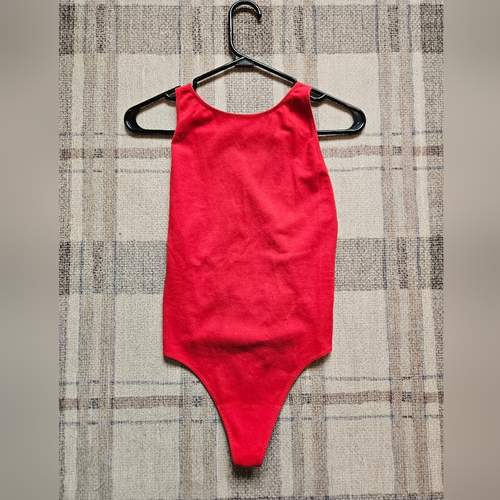 Wilfred Red High-Neck Fitted Bodysuit